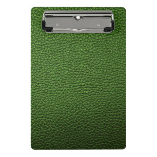 Green leather  mini clipboard