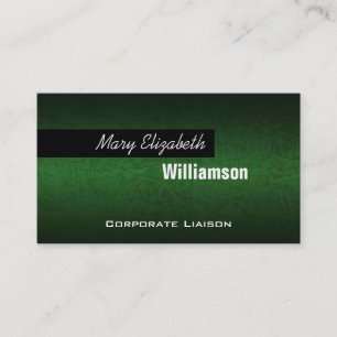 Green Leather Modern Professional Business Cards
