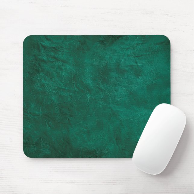 Green Leather  Mouse Mat (With Mouse)