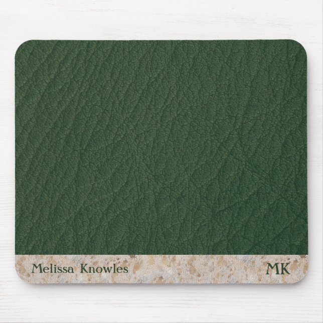 Green Leather Mouse Mat (Front)