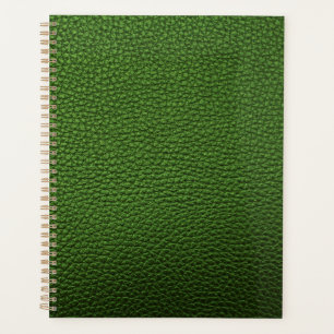 Green leather  planner