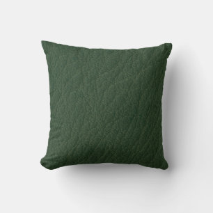 Green Leather Solid Color Vintage Cushion
