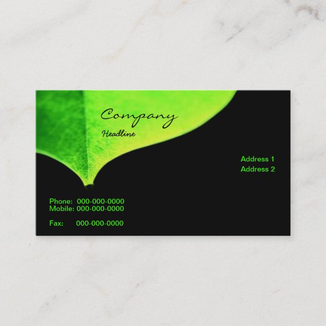 Green Leave Business Card (Front)