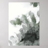 Green Leaves Abstract Print