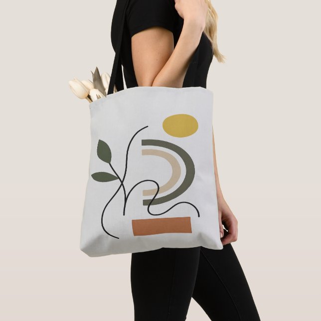  Green Leaves Abstract Tote Bag (Close Up)