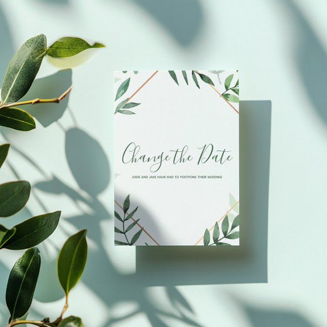 Green leaves and gold border change the date card (Green leaves and gold border change the date card.)