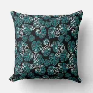 Green Leaves And Salamanders Seamless Pattern Cushion