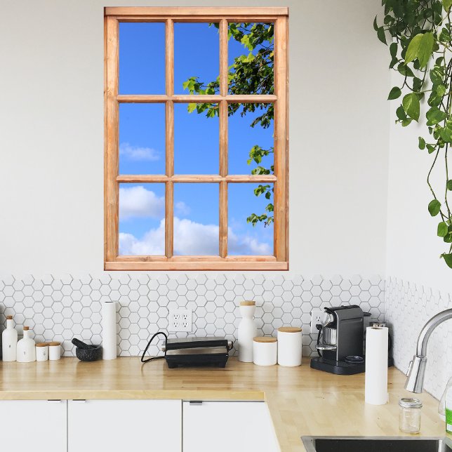 Green Leaves and Summer Sky View from a Window Poster (Creator Uploaded)