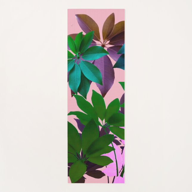 Green Leaves Art Yoga Mat (Front)