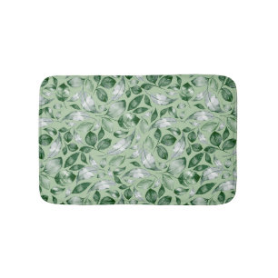 Green leaves bath mat