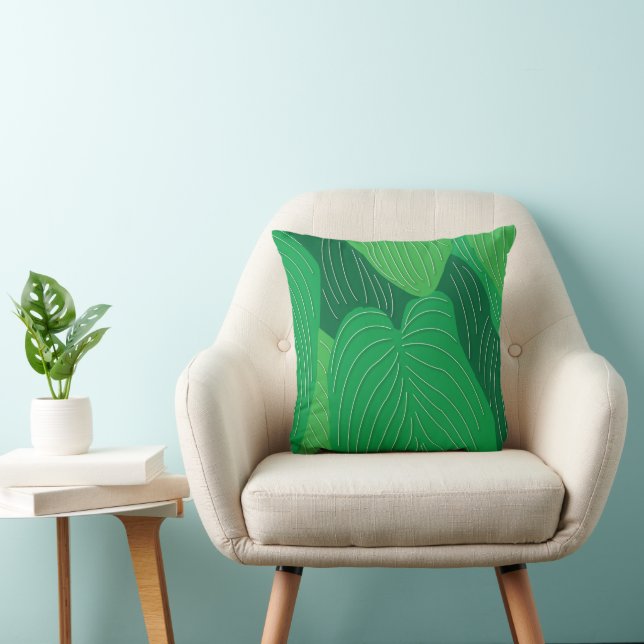 Green Leaves Botanical Cushion (Chair)