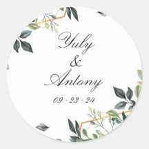 Green Leaves, Botanical Modern Wedding