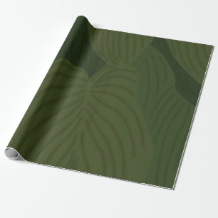 Green Leaves Botanical Nature Pattern  Wrapping Paper