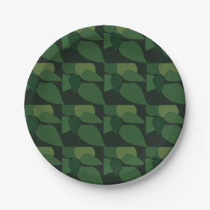 Green Leaves Botanical Party Paper Plate