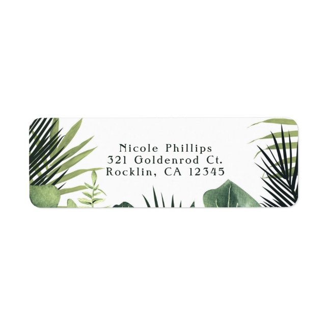 Green Leaves Botanical Tropical Plants Wedding (Front)