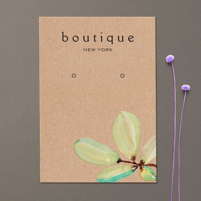 Green Leaves Branch Earring Display Card (Creator Uploaded)