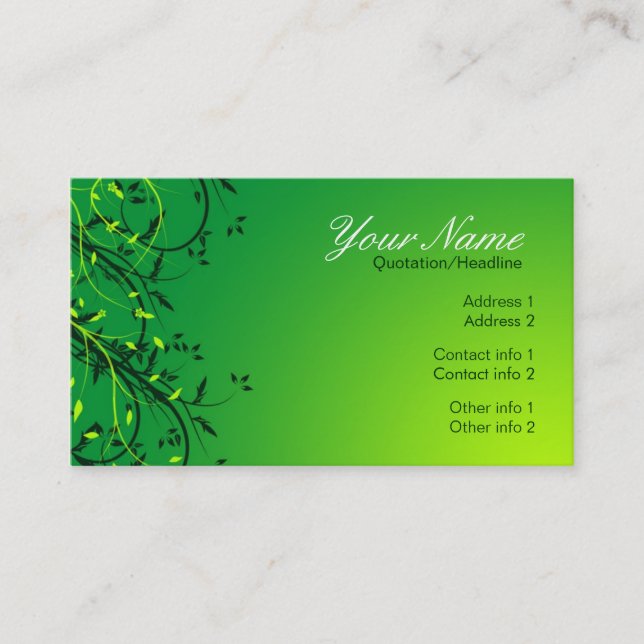 Green Leaves Business Card (Front)