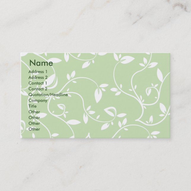 Green Leaves - Business Card (Front)