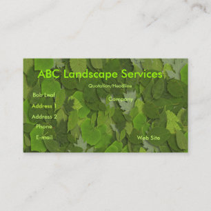Green leaves business card