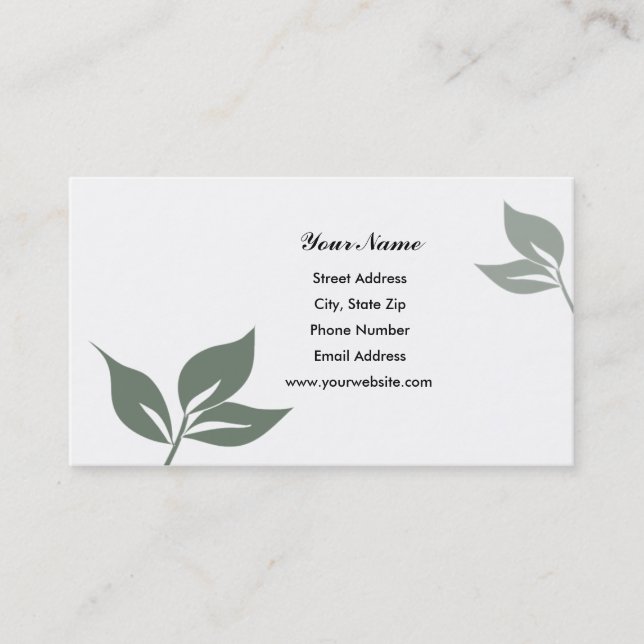Green Leaves Business Cards (Front)