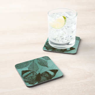 Green Leaves Butterfly Coaster