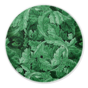 Green Leaves (by William Morris) Ceramic Knob