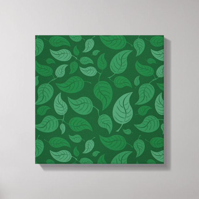 Green leaves canvas print (Front)