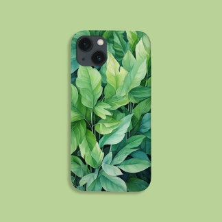 Green leaves iPhone 13 case