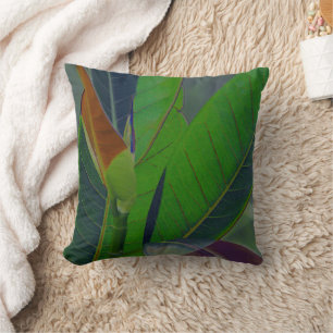 Green Leaves Close-Up Cushion
