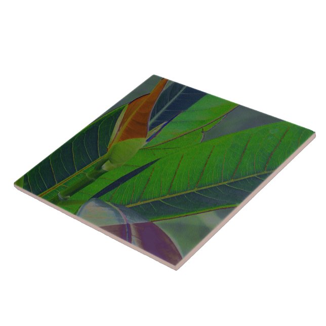 Green Leaves Close-Up Tile (Side)