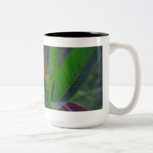 Green Leaves Close-Up Two-Tone Coffee Mug