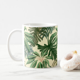Green leaves coffee mug