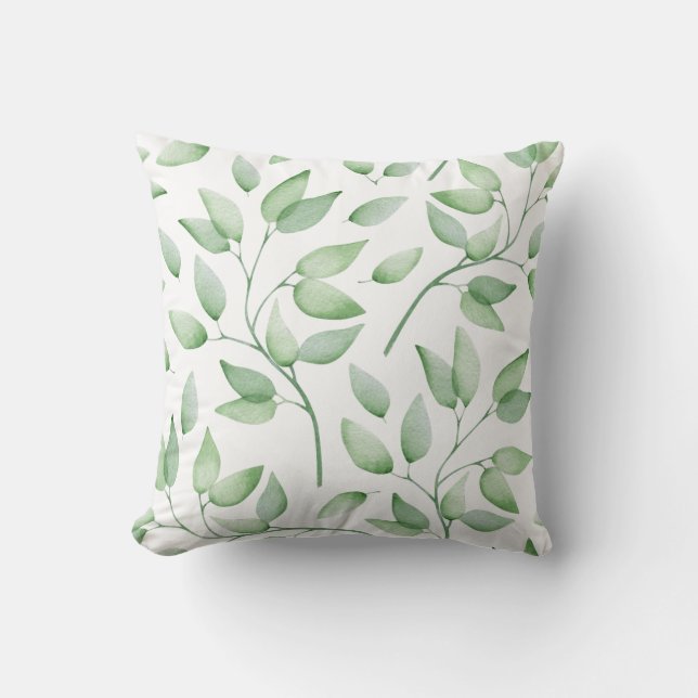 Green Leaves Cushion (Front)