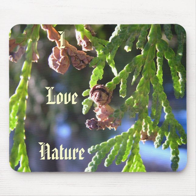 green leaves, cypress, seeds mouse mat (Front)