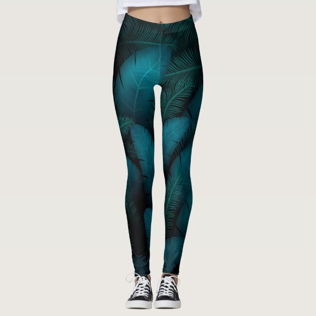 green leaves dark leggings (Front)