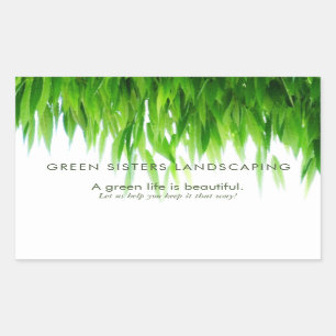 Green Leaves Earth Friendly Design Rectangular Sticker