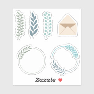 Green Leaves Envelope Set Scrapbooking Sticker