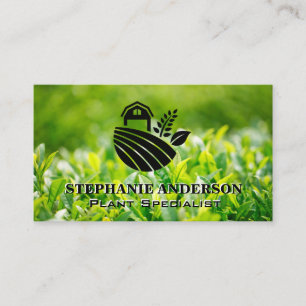 Green Leaves   Farm Logo Business Card