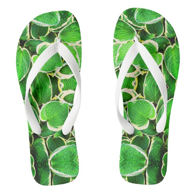 Green leaves fashion flip flops (Footbed)