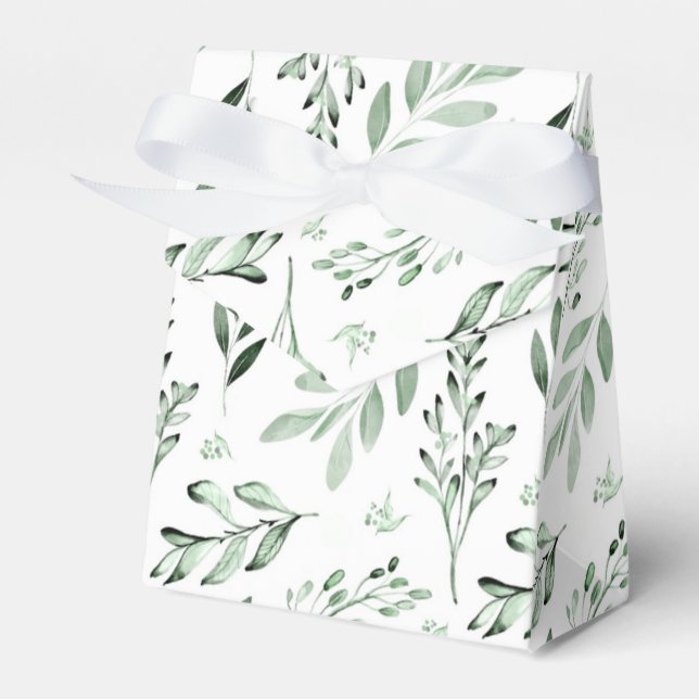 Green leaves  favour box (Front Side)