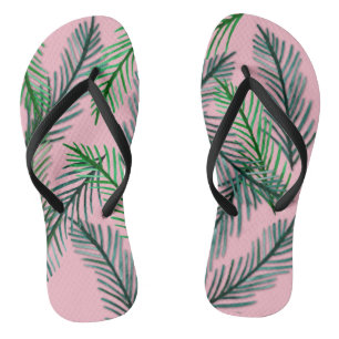 Green Leaves Flip Flops