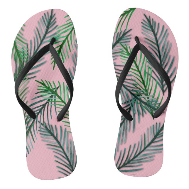 Green Leaves  Flip Flops (Footbed)