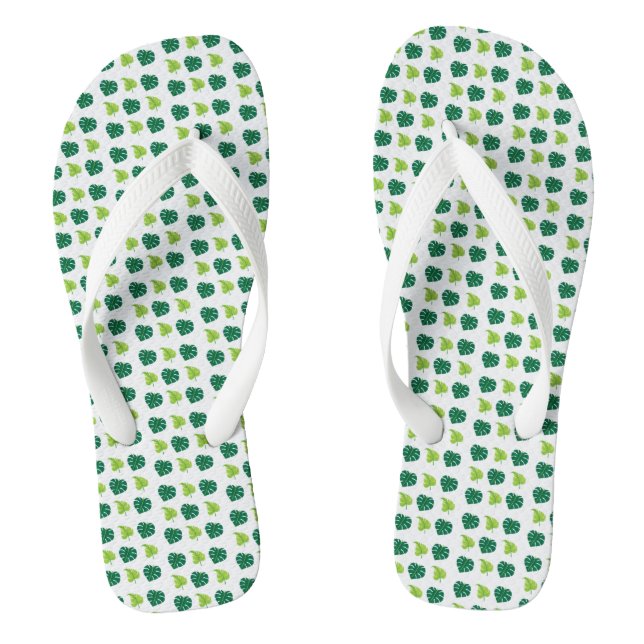 Green Leaves Flip Flops (Footbed)