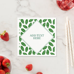 Green Leaves Foliage Pattern Napkin