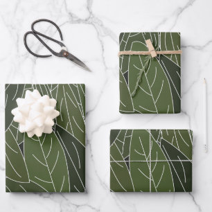 Green Leaves Foliage Wrapping Paper Sheet