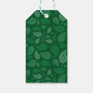 Green leaves gift tags