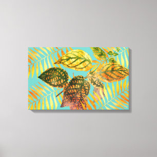 Green Leaves Gold Leaves  Canvas Print