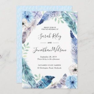 Green leaves gold Terrarium Wedding invitation