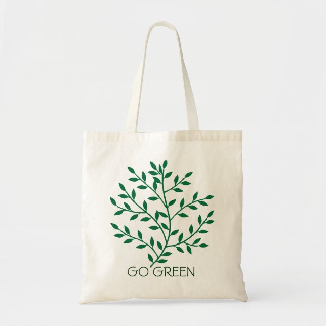 Green leaves green olive branch leaf Go Green Tote Bag (Front)