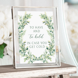 Green leaves greenery boho wedding blanket Poster